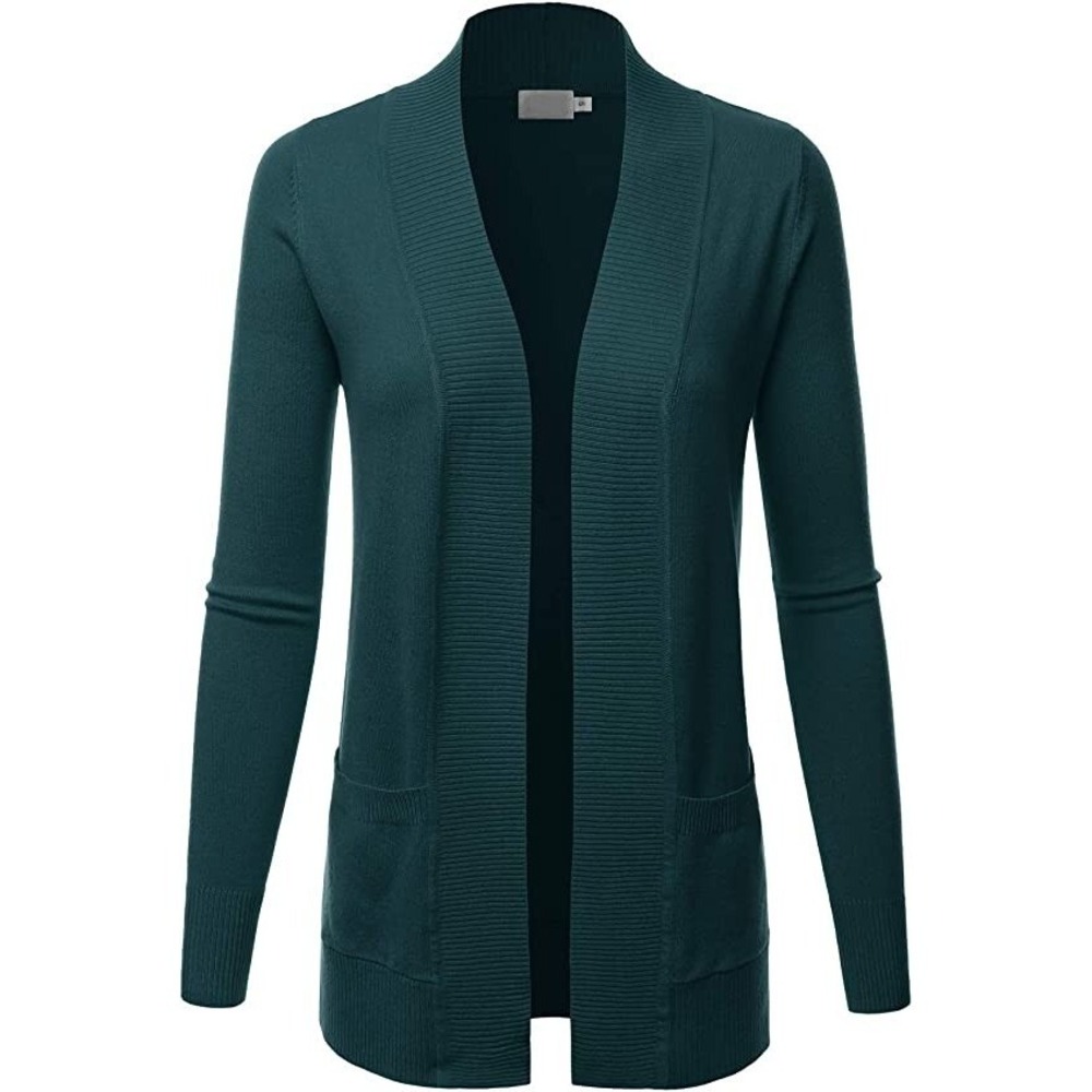 LALABEE Women's Knit Cardigan Sweater with Pockets - 1XL‎ - Emerald Green